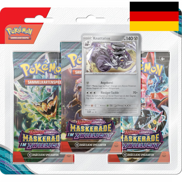 Pokémon Maskerade im Zwielicht 3-Pack Blister (DE) Knattatox